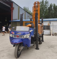 Plateforme de forage de puits d'eau montée sur tricycle avec moteur diesel et pompe, profondeur de forage max. 260 m, prix compétitif, garantie 1 an
