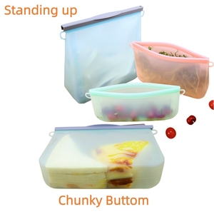 ถุงเก็บอาหารซิลิโคนแบบตั้งได้ ป้องกันการรั่วซึม ปลอดสาร BPA ออกแบบเองได้ ใช้ซ้ำได้ เป็นมิตรกับสิ่งแวดล้อม ทนทาน - Product Image 4