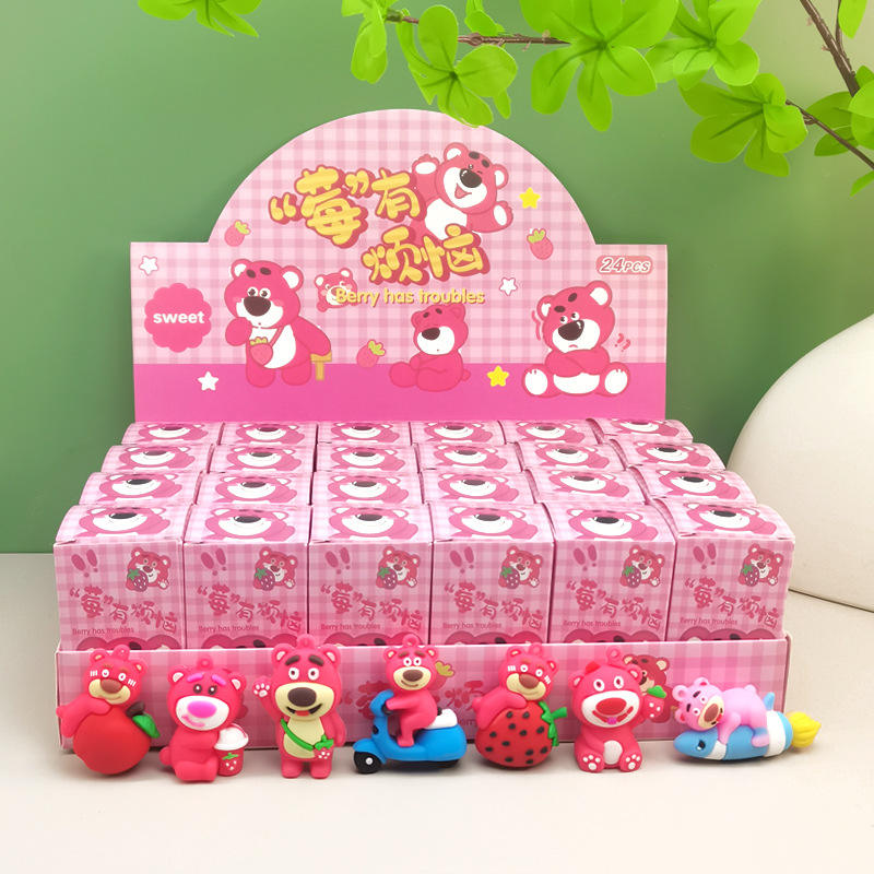 Bear fragola 1 piccola scatola catena di perline fibbia