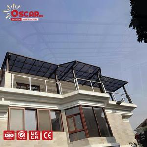 Auvent de terrasse fixe en alliage d'aluminium pour l'extérieur, protection solaire et contre la pluie, idéal pour jardin, terrasse et bord de piscine - Product Image 1