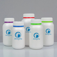 Bouteille de médecine en plastique HDPE blanc de 250ml pour capsules et pilules avec bouchon double couche à feuille à vis, emballage de qualité pharmaceutique