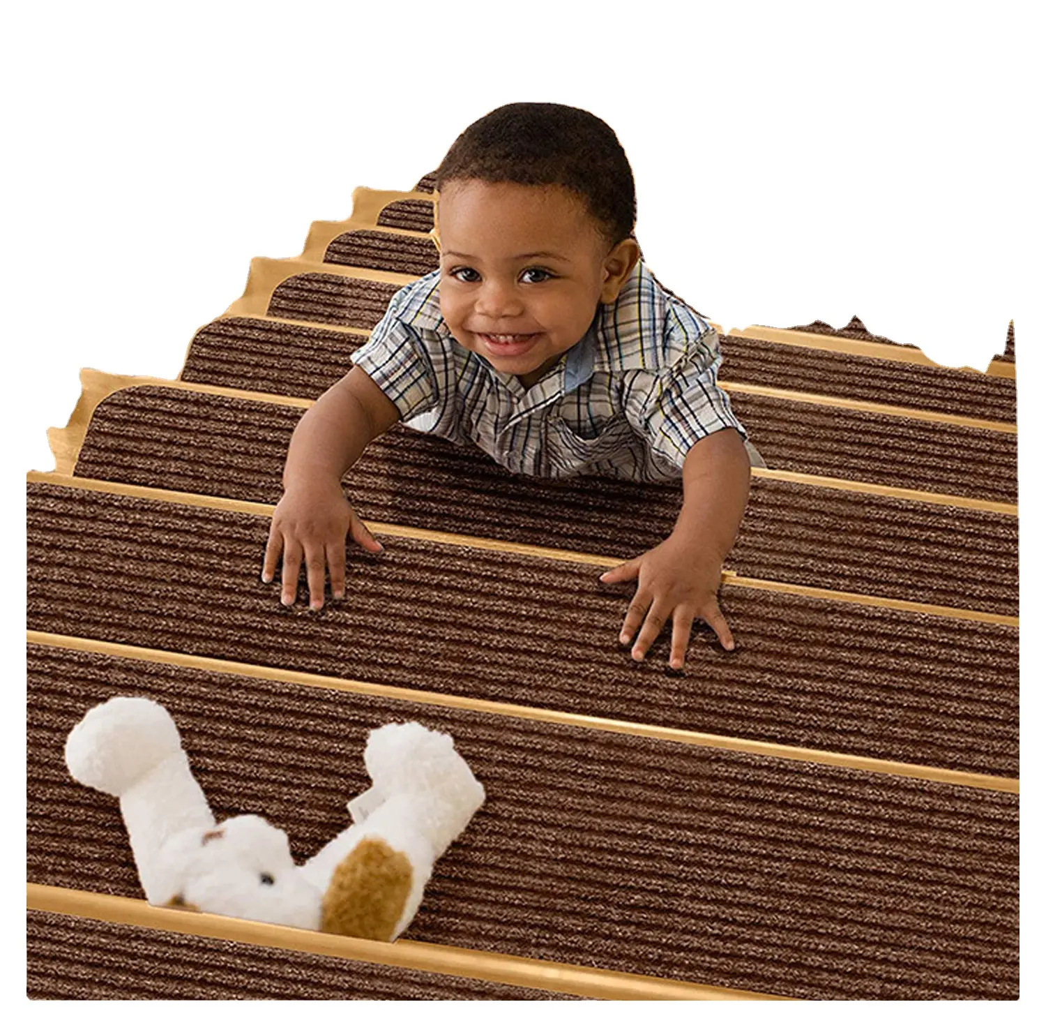 Полосатый самоклеящийся коврик для лестницы, нескользящий комнатный коврик для деревянных лестниц, напольные коврики, коврик для лестницы с индивидуальным логотипом
