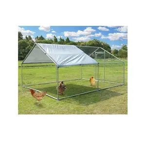 Vários tamanhos Outdoor Poulary Pet Animal Gaiolas/Galvanizado Coelho Coelho Hutch Galinha Galinha Galinheiro Com Sombra Capa