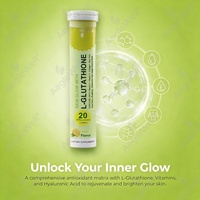 Comprimés effervescents de L-Glutathion à marque privée, saveur citron, complément de beauté pour la peau, 20 comprimés, formule personnalisée, vente en gros