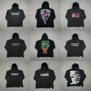Sudadera con Capucha de Algodón Puro, Estilo Americano, con Estampado de Letras, a la Moda, Holgada, Informal, para Hombre y Mujer - Product Image 6