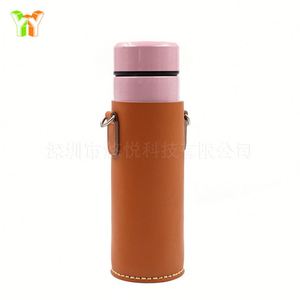 Housse rétro en cuir de vachette cousue main, personnalisée, anti-brûlure, isolante thermiquement, pour tasse isotherme d'extérieur - Product Image 5