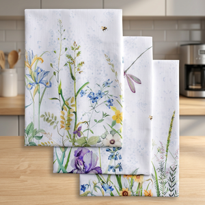 Juego de Toallas de Cocina de Algodón Impermeables con Estampado Floral, Rectangulares, Ecológicas y Lavables a Máquina - Product Image 1