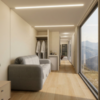 Casa Cápsula Espacial de Diseño Innovador 2026, Vehículo de Lujo Prefabricado, Casa Modular con Sistema de Vivienda Inteligente y Logotipo