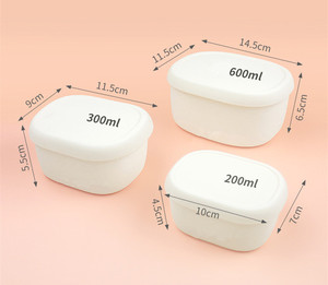 Conteneurs de stockage alimentaire en silicone 3 pièces, directement de l'usine, boîtes réutilisables avec couvercles pour les fêtes de Noël, les collations, le camping, le déjeuner, la boîte à bento - Product Image 2