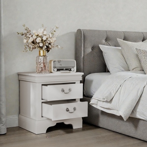 Classic Wooden Nightstand White 22x16x22.7 Inches <b>Storage</b> <b>Drawers</b> Bedroom Furniture - Product Image 5