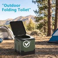 Toilette de camping pliable portable d'extérieur en PP Duffy S-02 pour les voyages, les urgences, l'utilisation en voiture, les voyages routiers, toutes saisons