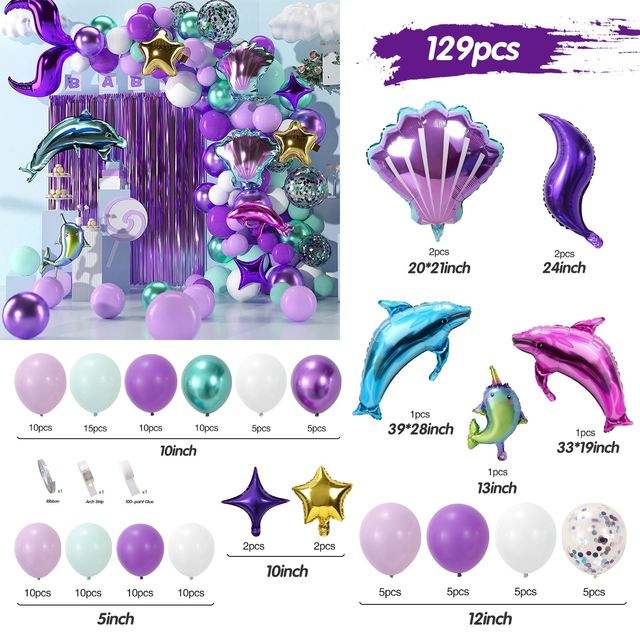 Gioco Pin The Tail On The Mermaid Morcheiong - Per Feste Compleanno, 48 Code, Decorazioni Sirena