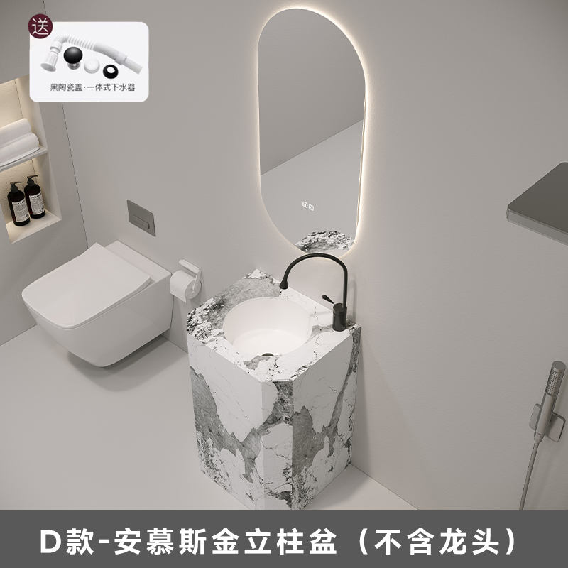 Anmusi อ่างล้างหน้าหกเหลี่ยมไร้รอยต่อสีทองไม่รวมก๊อกน้ำ