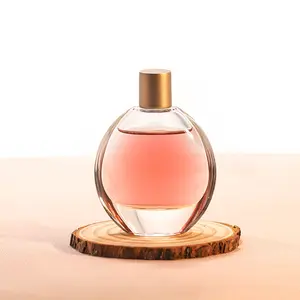 New Design 100ml Empty Silver Sprayer Clear oval shape Luxury Cosmetic Perfume Spray Glass Bottle with golden Cap