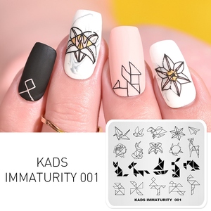 KADS Plaques de tamponnage pour ongles style immaturité, pochoirs en acier inoxydable pour nail art, outil de conception de motifs pour manucure en salon, 30 motifs - Product Image 3