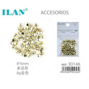 Perline Metalliche Ilan 8x6mm Dorate Poligonali per Lavori Artigianali - Product Image 1