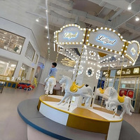Mini carrousel à chevaux pleine grandeur pour parc d'attractions, manège pour enfants, machine de jeu à monnayeur pour intérieur