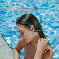 Écouteurs sans fil sportifs IFECCO IPX8 étanches à LED pour V6.0 avec carte TF 32G, écouteurs stéréo à conduction osseuse pour la natation
