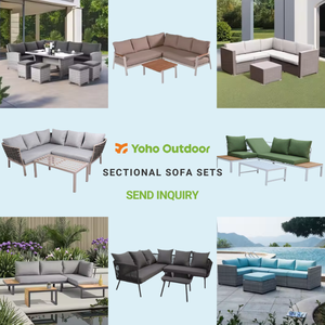 كرسي لحديقة الطعام مع كرسي عثماني للاستخدام في الفناء مع 7 خوص من الفولاذ بسعر الجملة - Product Image 2