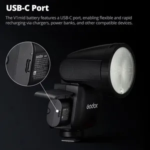 Flash <span class=keywords><strong>Godox</strong></span> V1mid <span class=keywords><strong>TTL</strong></span> 1/8000s HSS 55WS avec batterie au lithium pour appareils photo Canon/Nikon/Sony/Fuji/Olympus - Product Image 2