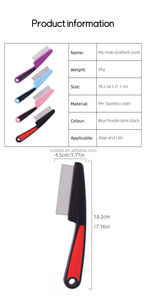 OEM ODM アップグレード版 ラバーハンドル 犬猫用 グルーミング用品 長短一体型 ノミ取り ヘアコーム - Product Image 3