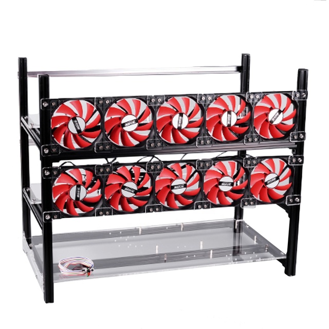 12 GPU 12gpu Aluminum Open Air  Frame Case   Rig frame gpu  cheap frame stackable computer open air rack gpu rig case