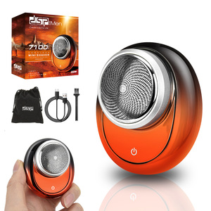 DSP Mini afeitadora eléctrica para hombre, IPX7, resistente al agua, carga tipo C, recortadora de barba portátil para hombre, cuerpo metálico, color naranja - Product Image 1