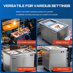 Máquina Comercial Móvil de Yogur Frito Automática de Gran Capacidad con Enfriamiento para Helado, Queso, Smoothies y Rollos de Helado - Product Image 6