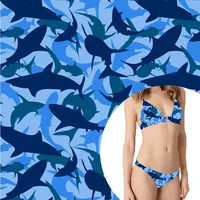 नई गर्मियों सेक्सी लोकप्रिय strech चमकदार विरोधी यूवी पॉलियामाइड शार्क स्पैन्डेक्स समुद्र तट डिजिटल मुद्रण कपड़े