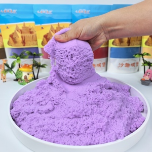 Ánh sáng màu tím cho ma thuật cát 25kg túi không dính & ODM OEM tùy chỉnh cho không gian cát đồ chơi giáo dục mà không bao giờ khô - Product Image 1