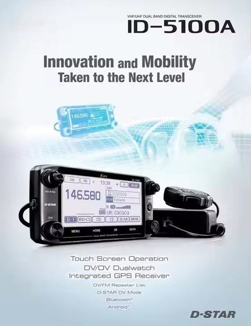 ID-5100 50W VHF/UHF Dual Band Digital Mobile Transceiver Base Station Mounted Car Radio GPS Long Range (0-50km) IPX4 Water