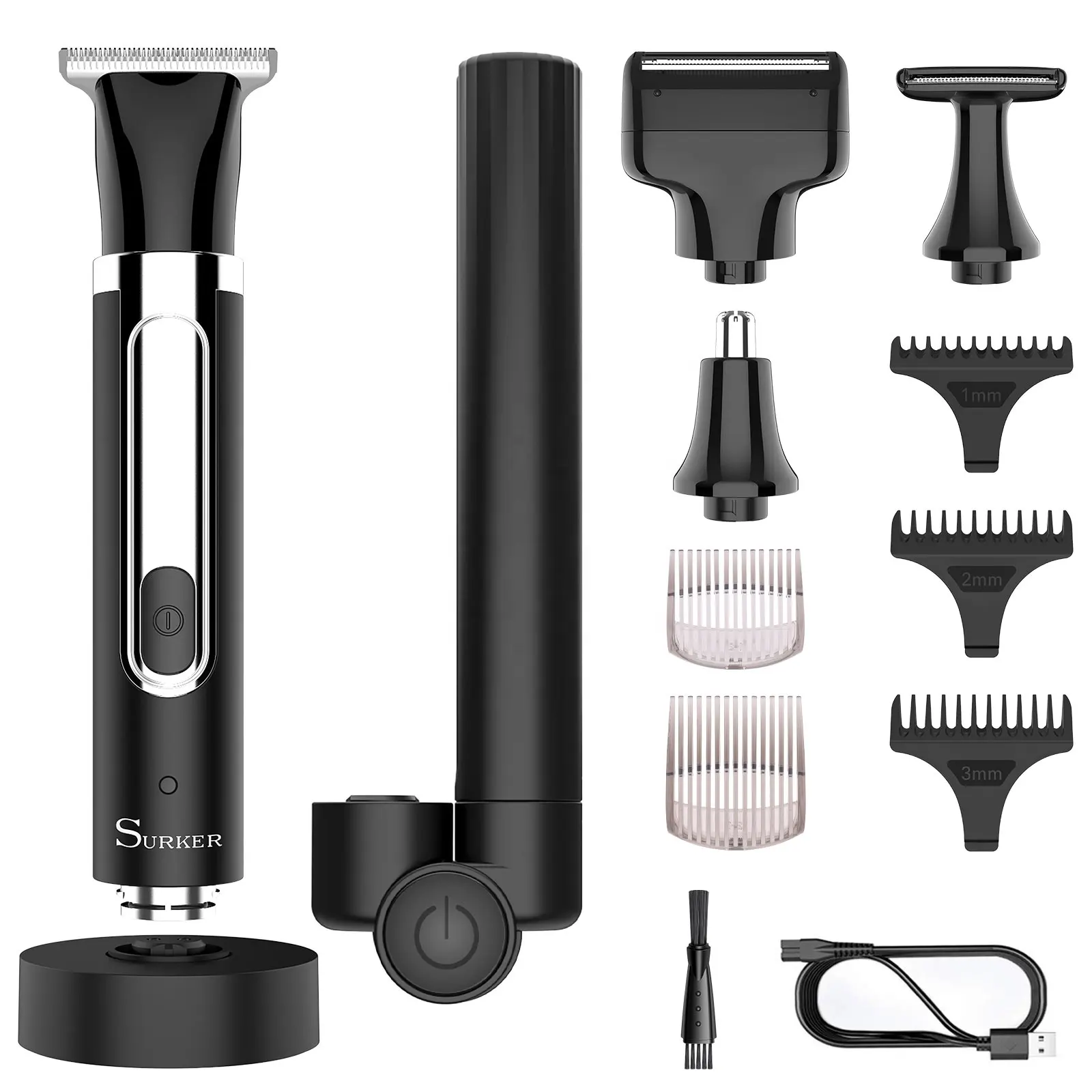New 4 in 1 Men Personal Groomer Long Detachable Handle Grooming Kit Body Hair Trimmer and Shaver For Men