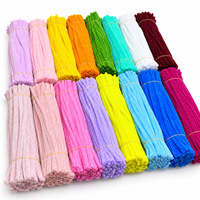Batang Chenille Bulu Halus 6mm 30cm, Kawat Bulu untuk Kerajinan DIY, Bunga Buatan Tangan, Grosir, Pemasok Langsung Pabrik
