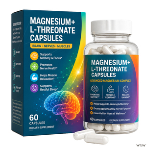 Capsule di Magnesio <span class=keywords><strong>L</strong></span>-Treonato a Rapido Assorbimento con Etichetta Privata, Supporto Attivo al Magnesio per la Funzione Cognitiva degli Studenti, Campione Gratuito - Product Image 1