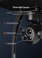 Caméra à trois axes Skydroid C13 avec stabilisateur, suivi intelligent 30X, imagerie thermique haute résolution, caméra à trois lumières ZLD