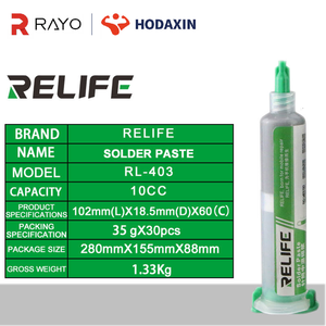 RELIFE RL-403 183 ℃   Pasta <span class=keywords><strong>de</strong></span> Soldar en Jeringa, Partículas Finas <span class=keywords><strong>de</strong></span> 20-38μm, Alta Viscosidad, Excelente Humectabilidad para Reparación <span class=keywords><strong>de</strong></span> Móviles - Product Image 5