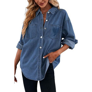 <span class=keywords><strong>Camicie</strong></span> <span class=keywords><strong>in</strong></span> Denim <span class=keywords><strong>da</strong></span> <span class=keywords><strong>donna</strong></span> camicette <span class=keywords><strong>da</strong></span> <span class=keywords><strong>donna</strong></span> camicia di <span class=keywords><strong>jeans</strong></span> <span class=keywords><strong>da</strong></span> <span class=keywords><strong>donna</strong></span> a manica lunga <span class=keywords><strong>camicie</strong></span> retrò all'ingrosso accettano logo personalizzato - Product Image 3