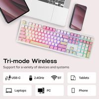 Clavier mécanique sans fil TH108 pleine taille OEM ODM pour le gaming avec batterie 8000 mAh, joint crémeux, 108 touches, échange à chaud, personnalisable