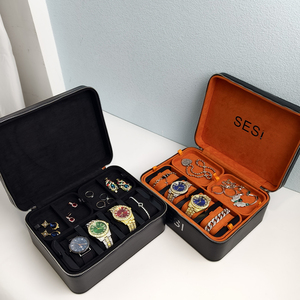 Большие Чехлы для ювелирных изделий, переносные витрины для ювелирных изделий, витрины для торговых выставок, роскошные кожаные переносные ювелирные изделия, органайзер для хранения - Product Image 4