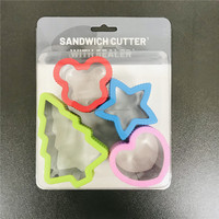 4 pièces Mickey arbre étoile coeur formes pain Sandwich Cutter ensemble de qualité alimentaire Cookie presse moule bricolage enfants cuisson et outils de cuisson