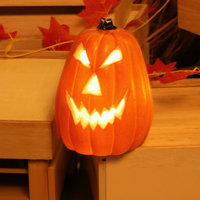 Lanterne LED d'Halloween en plastique moderne, empilable, ensemble de lanternes Jack O'Lantern, tailles et visages variés, décoration pour fête, maison, jardin, véranda