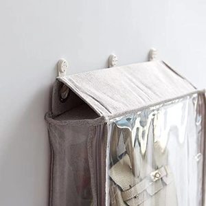 Folding Hanging Over the Door Stuffed Animal Organizer With 5 Clear Dust-proof Pocket Organizer for <b>Display</b> Kid's Toys - Product Image 5