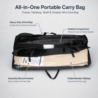 Comptoir portable pour salon professionnel, podium pliable en aluminium avec sac de transport Oxford, bureau promotionnel en tissu personnalisé