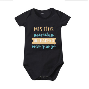 Body Triangolare per Neonati Haribaby 100% Cotone, Stampa 'Mi <span class=keywords><strong>Tia</strong></span> Necesita', Pezzo Unico Estivo, Spedizione Diretta - Product Image 4