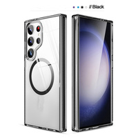 Pour Galaxy S25 Ultra Transparent magnétique étui de téléphone portable cristal clair couverture arrière magnétique pour Galaxy S25 Plus S23 S24 Ultra