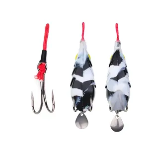 Chất Lượng Cao 13G 6Cm Topwater Mềm Thu Hút Nhân Tạo Bass Ếch Thu Hút Mềm Mồi Nổi Cá Thu Hút Silica Với Đen Vua Kong Móc - Product Image 6