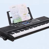 Portable 61-Key Electronic Keyboard with Lighting 200 Tones & 200 Rhythms Built-In Speaker for Students-BDMUSIC BD-670D