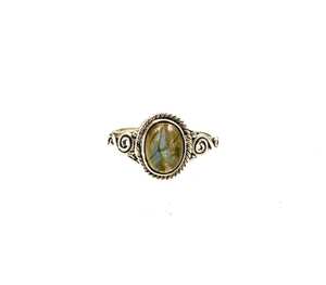 Bague en argent sterling 925 faite à la main avec pierre précieuse Labradorite de feu bleu faite à la main en Inde - Product Image 2