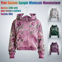 Sweat à capuche zippé basique personnalisé pour homme, motif araignée et strass, style Y2K, coupe classique délavée, pull d'hiver uni, streetwear tendance, vente en gros