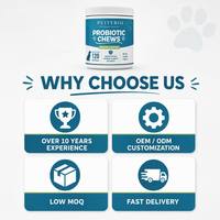 Vente en gros de friandises molles probiotiques pour chiens, prébiotiques, soutien digestif, santé intestinale, complément alimentaire pour chiots, chiens adultes et chiens âgés, naturel, OEM